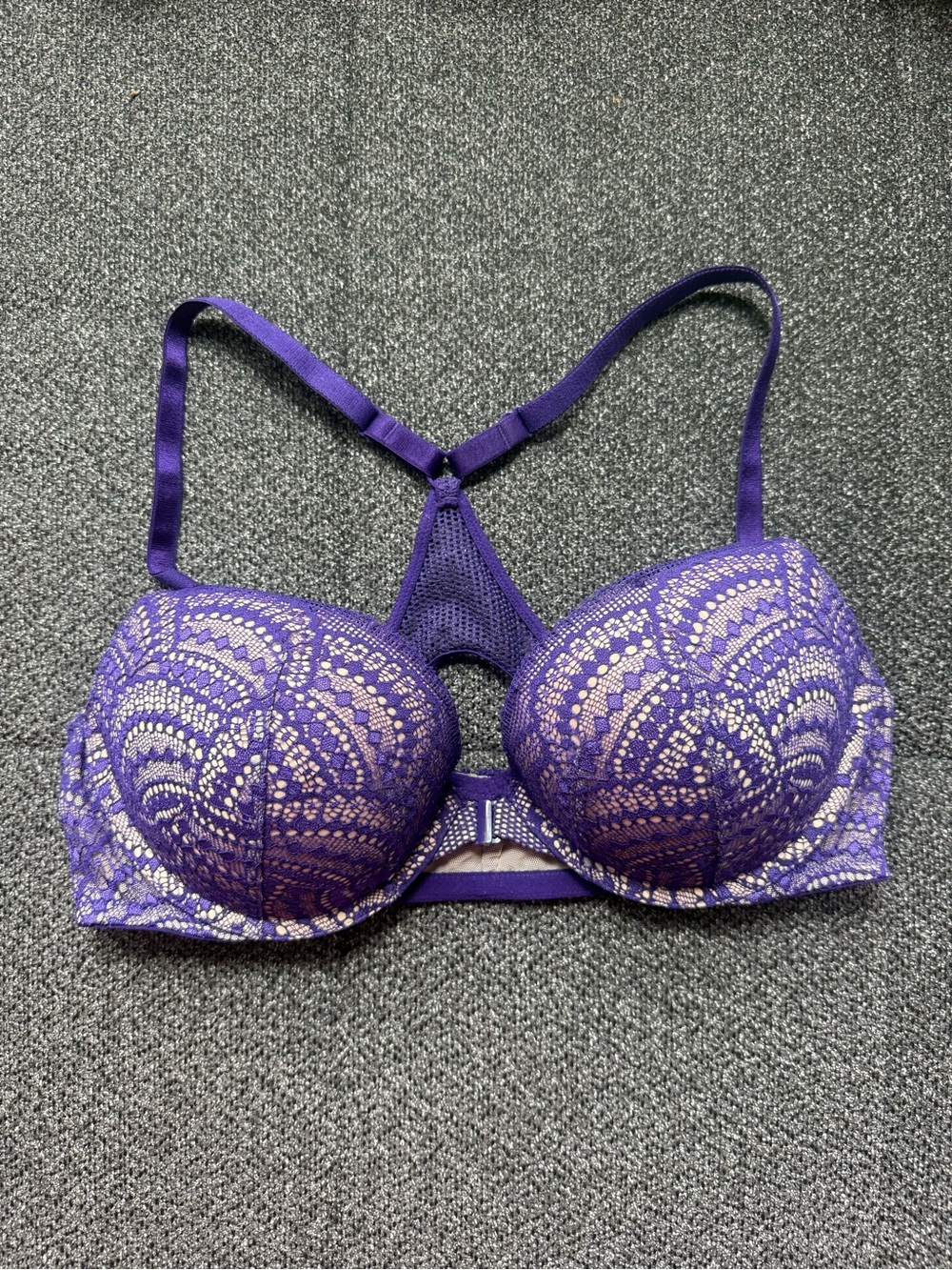 Victoria's Secret Purple Lace Racerback Push-Up Bra